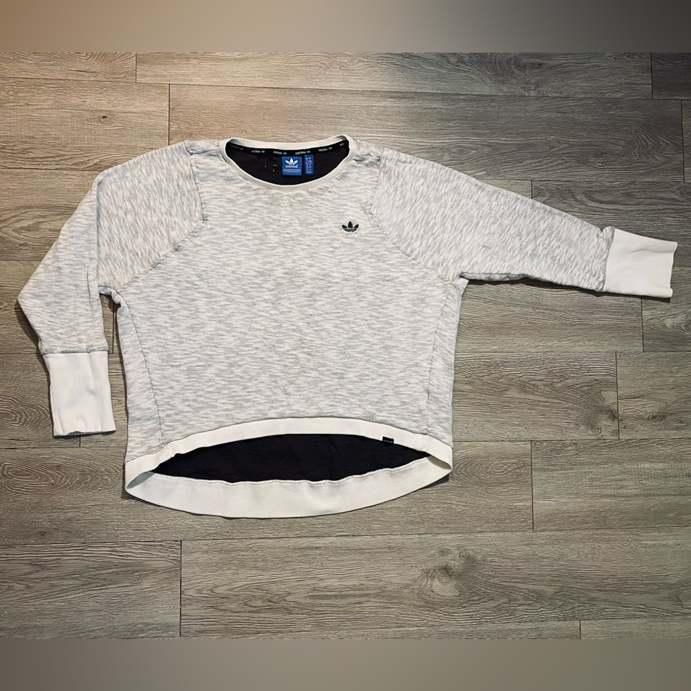 💜 Adidas Originals Heathered Grey/Cream Sweatshirt Women’s Size Large